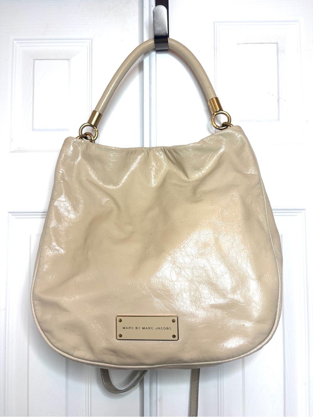 Vintage Leather Marc Jacobs Y2K Too Hot to Handle Hobo Bag Beige Cream Color